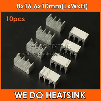 

10pcs 8x16.6x10mm Chipset Aluminum Heat Sink With Thermal Conductive Tape