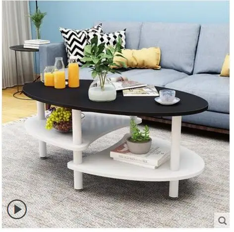 Simple and simple tea table simple modern sitting room tea table balcony Nordic oval small tea table small family creative econo