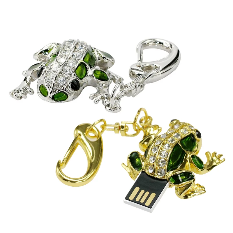 USB-флеш-накопитель в виде лягушки флеш-накопитель с алмазным ручка для ключей на 32