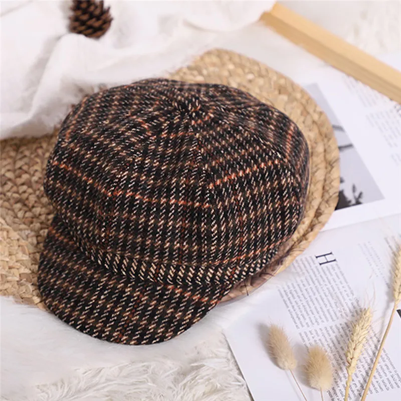 Children's hat Kids Baby Girls Beret New Autumn And Plaid Winter Comfortable Breathable Cap #4j30 (25)