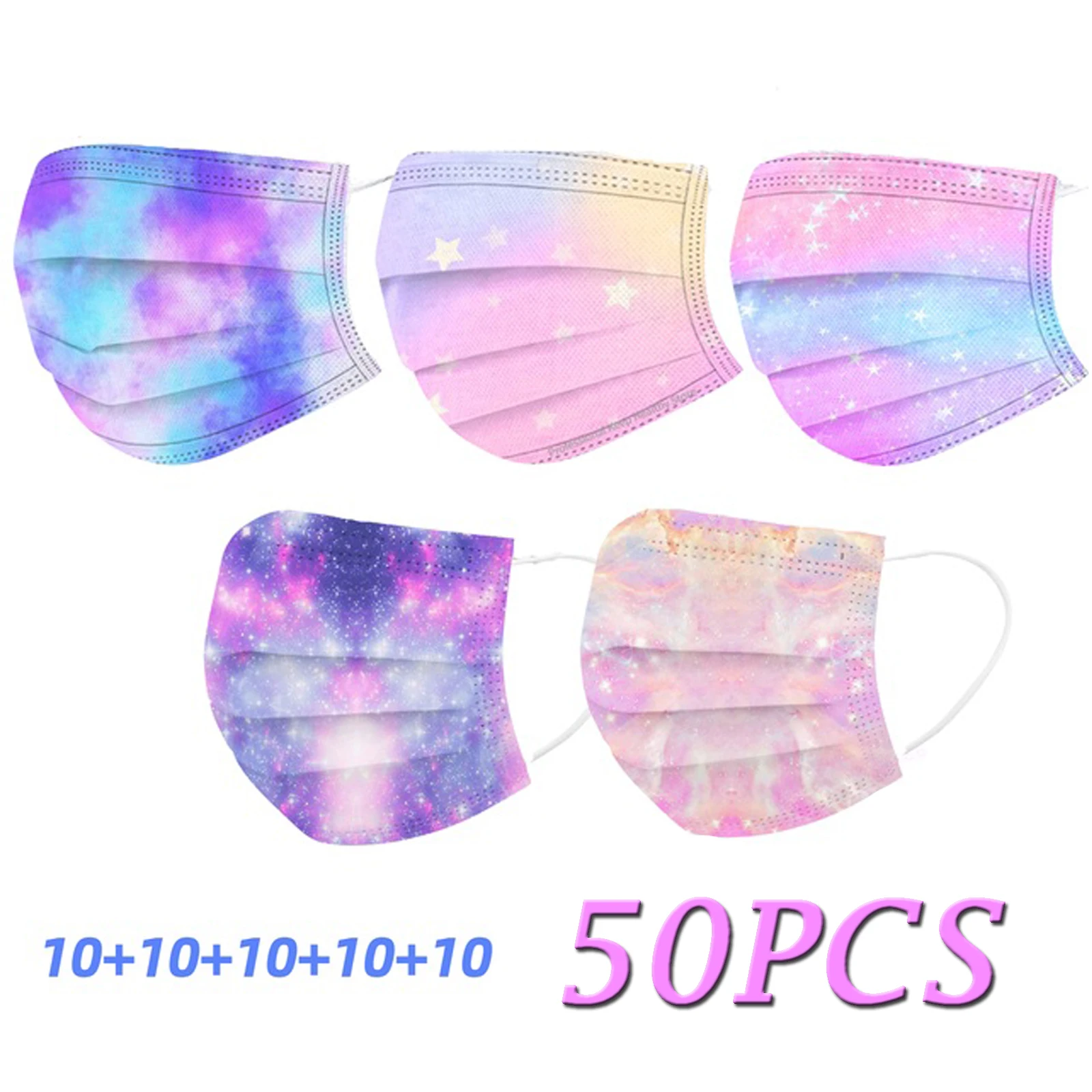 50 шт. 3-слойная одноразовая маска с рождественским принтом детская модная