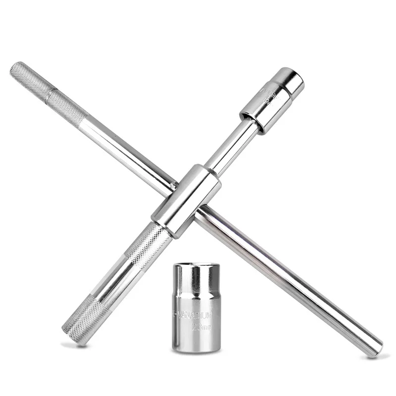 Car Repair Tyre Cross Spanner Wheel Wrench Tire Nut With 7/19 21/23mm Sockets | Автомобили и мотоциклы