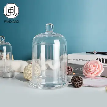 

Handmade Aromatherapy Glass Candleholder Heat-Resistant Transparent Glass Lamp Shade Home Candle Decoration Windproof Glass