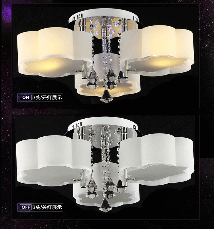 Современная Слива акриловая спальня светодиодные люстры освещение Lustre Хрустальная гостиная диммируемая Потолочная люстра-подсвечник светильники