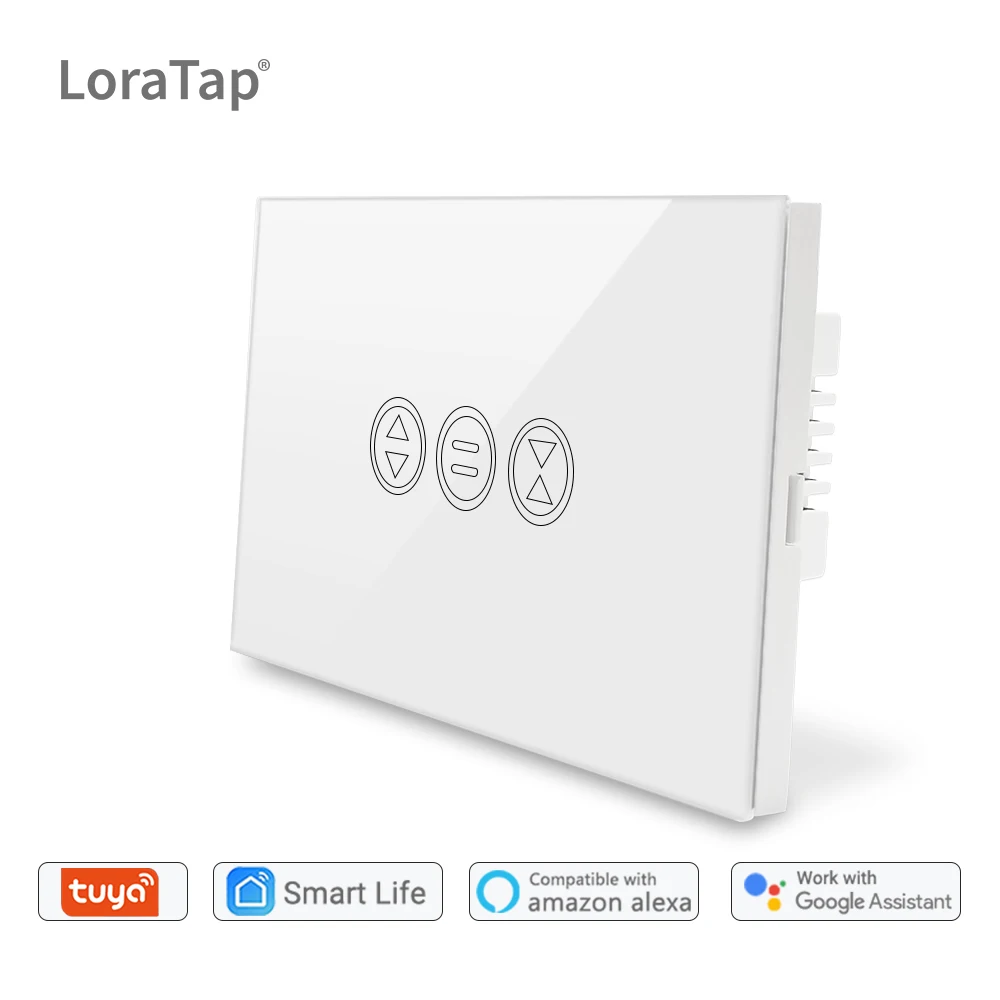 Online Cortina con WiFi interruptor Panel táctil Tuya App Control remoto eléctrico de obturador ciego Control de voz de Google Alexa de Amazon