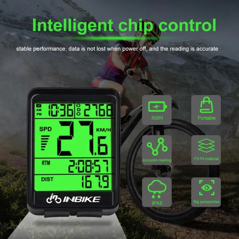 

Проводной водонепроницаемый велокомпьютер INBIKE IC321, одометр, детектор скорости, велосипедные аксессуары