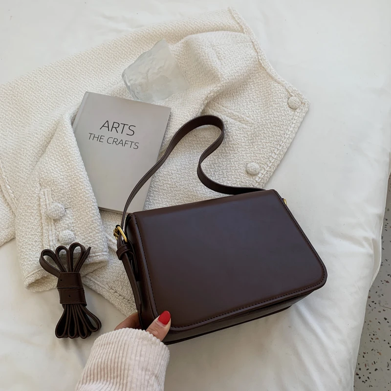 Leather Handbag Women Handbags Crossbody Bags Women's Shoulder Bag Handbag Messenger Bag Preppy Style Female Vintage Envelope Briefcase