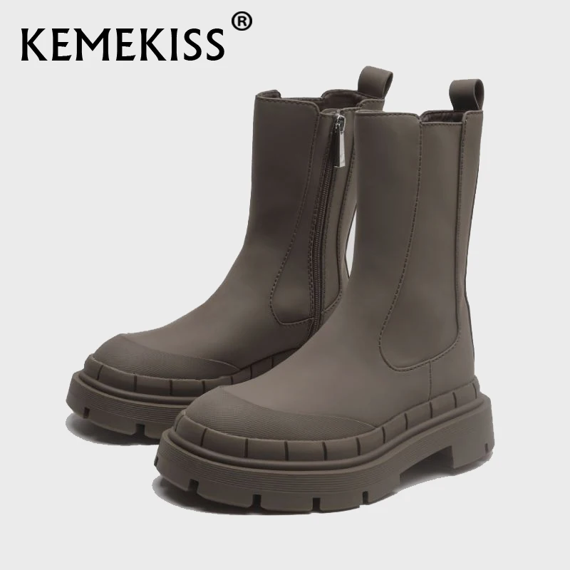 KemeKiss 2022 Ins Women Short Boots Fashion Winter Platform Shoes Woman's Street High Heels Boot Office Lady Footwear Size 35-40 | Обувь