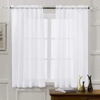 

Solid Color Tulle Curtain Window Bedroom Living Room Drape Home Hotel Decor Modern bedroom Living Room Curtains