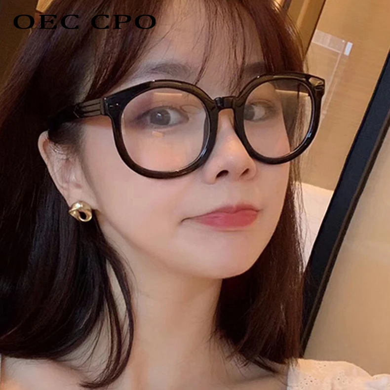 

Fashion Vintage optical frames Clear Lens Glasses Nerd Geek Eyewear Eyeglasses Oversized Round Circle Eye Glasses Unisex O323