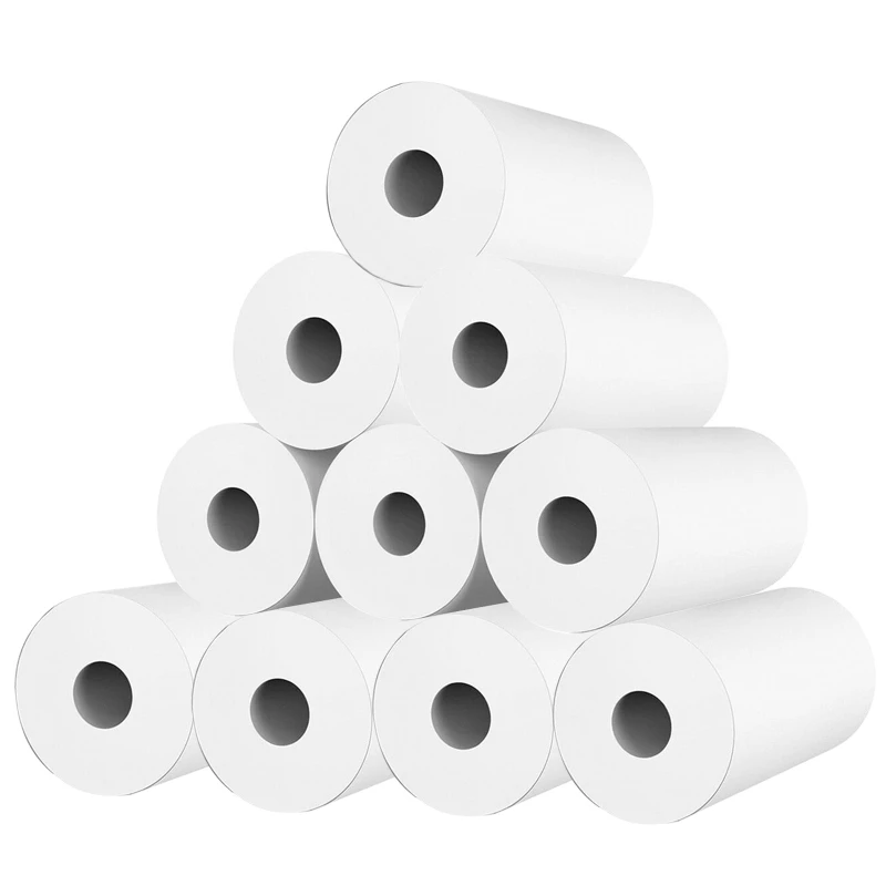 

10 Rolls White Kid Camera Wood Pulp Thermal Paper Instant Print Replacement Part