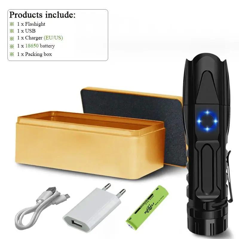B Самый мощный мини светодиодный фонарь-фонарик с высокой яркостью usb xhp90 перезаряжаемый 26650 или 18650xhp70 xhp50 охотничий ручной фонарь XHP7.2 - Испускаемый цвет: B