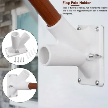 

1*Flag Pole Holder Patio Garden Universal Fixing Bracket Flag Pole Holder Two Positions Wall Mount New