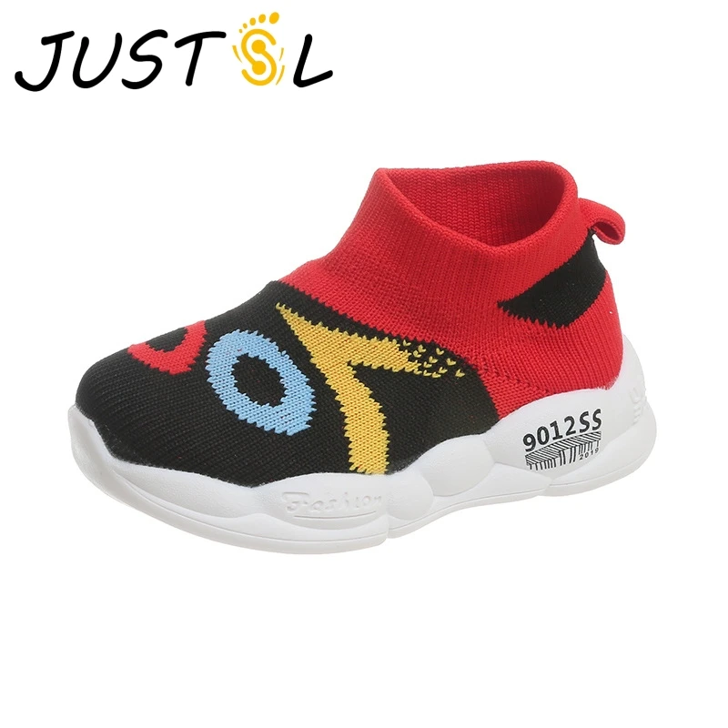 

sinered Boys Girls Sports Shoes Children's Net Sneakers Baby Kids Breathable Autumn New Mesh Flying Woven Socks Shoes