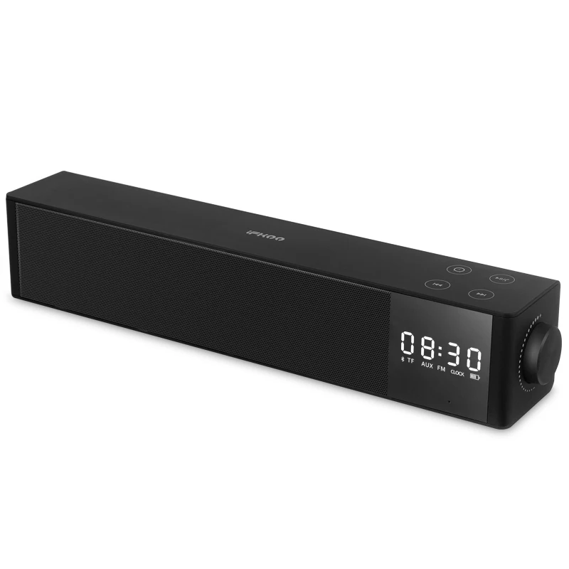 Беспроводной Bluetooth динамик микрофон компьютер ПК телефон автомобиль офис TF FM бас большой мощности Портативный Напольный Настольный сабвуфер - Цвет: Black
