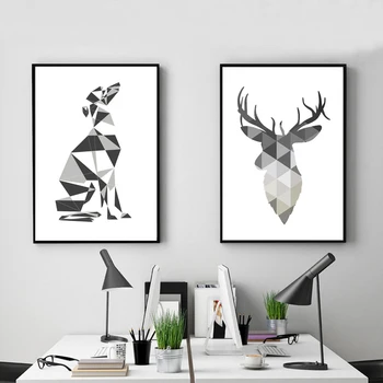 

Minimalist Abstract Dog Poster Italian Greyhound Wall Art Print Canvas Painting Deer Nordic Wall pictures living room Home Decor