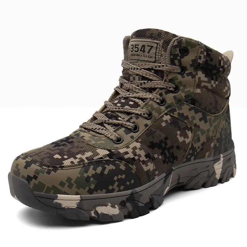 Winter with Fleece Warm Snow Boots Men Winter Camping Hiking Shoes Sneakers High Top Boots