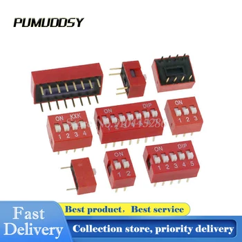

10PCS/Loth 4 Way 2.54mm Toggle Switch Red Snap Switch DIP Switc