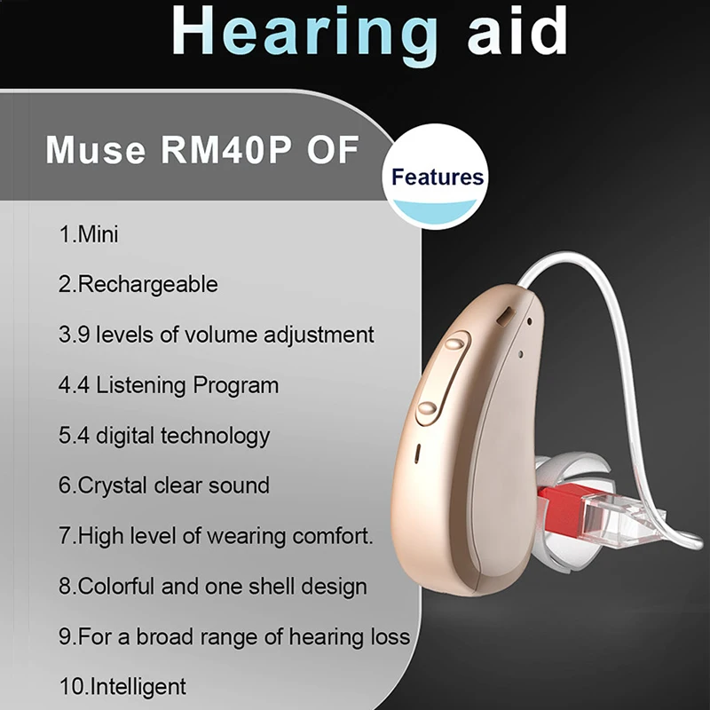 4 Channels Digital Rechargeable RIC Hearing Aid Invisible Earbuds With Recharge Charger Case Hearing Aid Dryer Hearing Aids 6