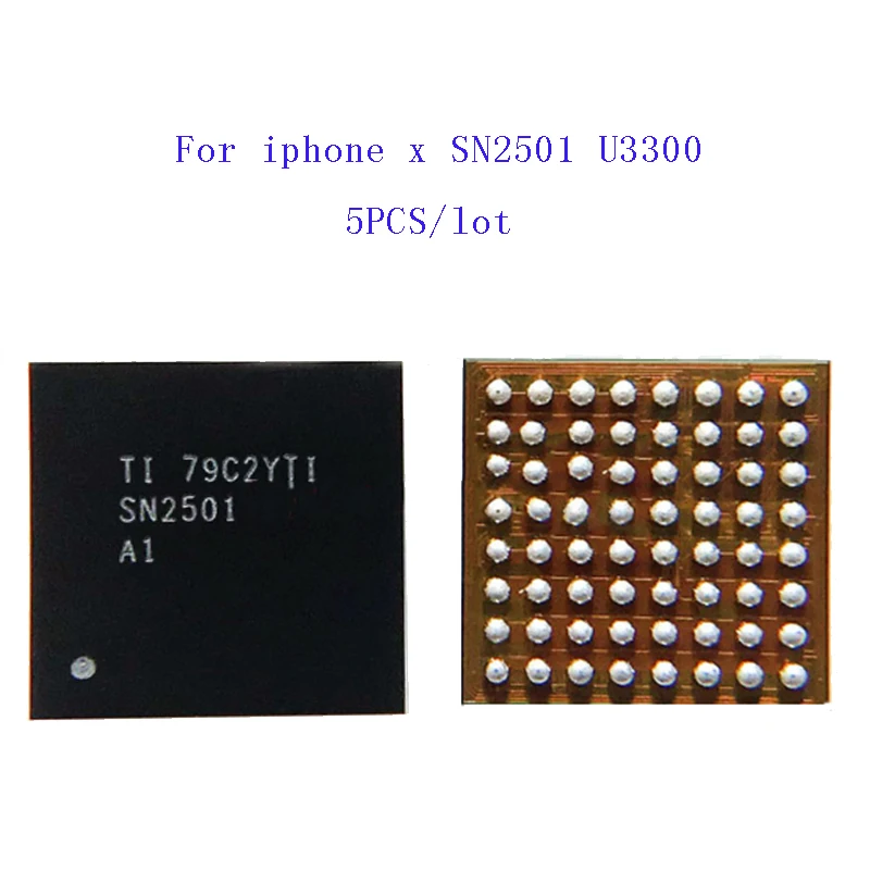 5 шт./лот U3300 для iphone X Питание от батареи IC SN2501 TIGRIS T1 зарядное устройство микросхема