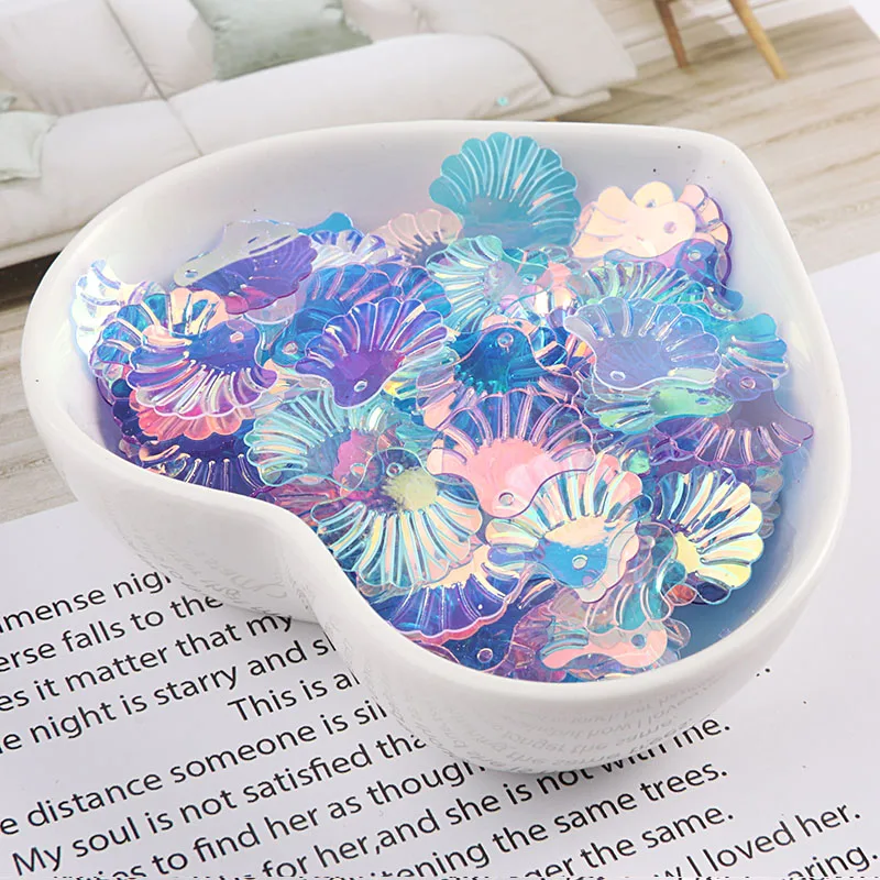 15mm Scallop Shell Sequins For Craft Fan Shell Shape Glitters Paillettes Sewing Embellishment Findings Women DIY Accessories