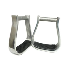 Racing-Stirrups Horse-Products Western with Black Rubber-Pad F1011 Barrel Aluminum 5inch