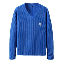 Мужской и женский осенне-зимний Свободный вязаный свитер с рисунком ленивого ветра шерстяной свитер с v-образным вырезом