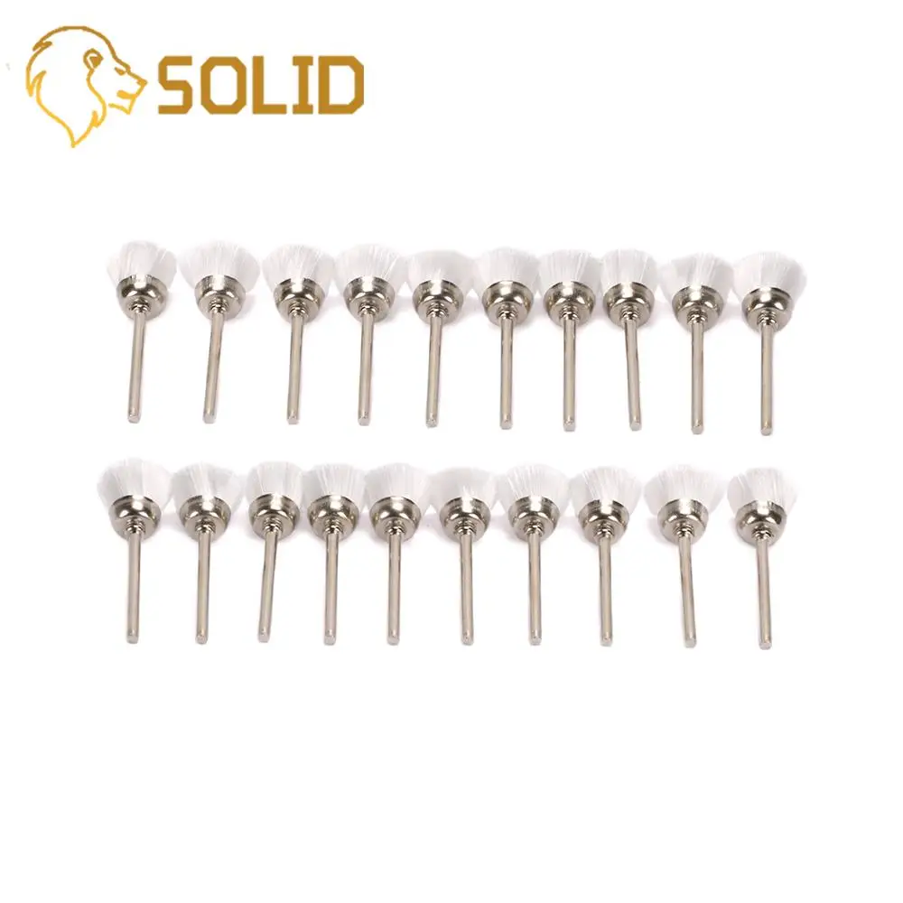 Abrasive Nylon Brush 15mm Mini Y-shaped 3mm Shank Polishing Rotary Tool Durable for Small Area 100Pcs