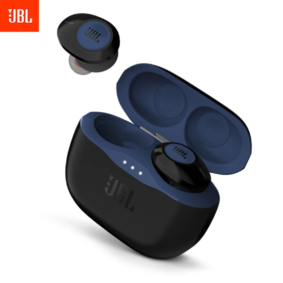 Dark blue JBL TUNE120 наушники-вкладыши TWS True Беспроводной гарнитура с микрофоном Беспроводной наушники Невидимый сенсорный Управление спортивные наушники с зарядный чехол - Цвет: Dark blue