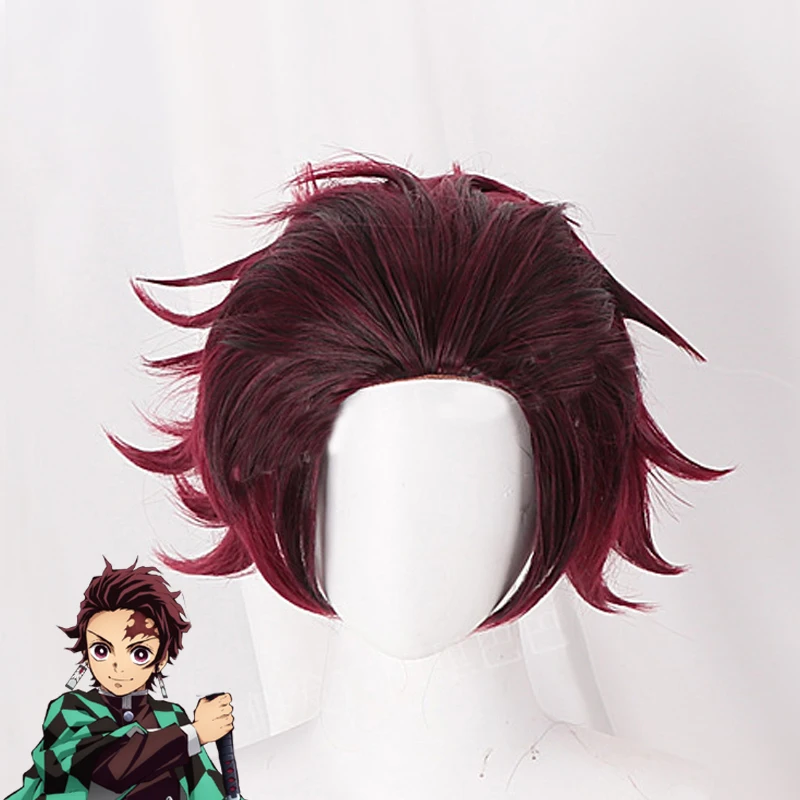 Демон убийца: Kimetsu без Yaiba камадо Tanjirou Nezuko парик для косплея реквизит на Хэллоуин hallowen модель Agatsuma Zenitsu парики - Цвет: style 2