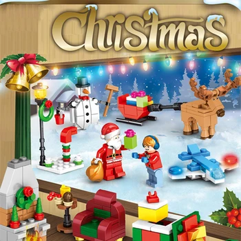 

8 in 1 Christmas series building blocks ABS bricks set assembly toys blocks technic kids educational DIY toys Xmas gift 382 pcs