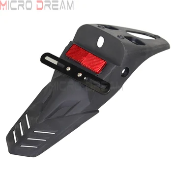 

Motorcycle Black Rear Fender w/ Red Reflector Universal Licence Plate Bracket For KTM Suzuki Kawasaki Honda CRF Yamaha WR BMW