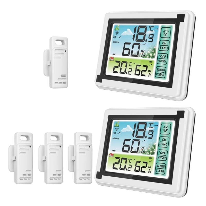 

Wireless Weather Station Indoor Outdoor Thermometer Temperature Humidity Monitor