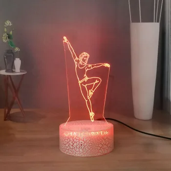 

Ballet Dancer 3D Visual Desk Lamp Art Dance LED Night Light Lovely Bedroom Sleeping Night Lamp Bedside Lamp Kids Birthday Gift
