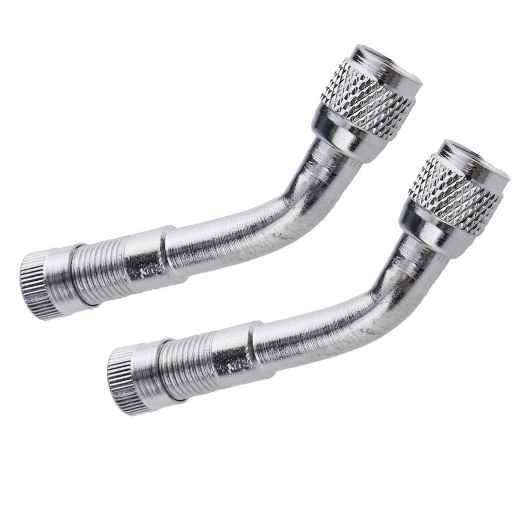 2x Valve Extension Tyre Stem Adapter Core Cap 135 Angle Car Bike Truck Brass