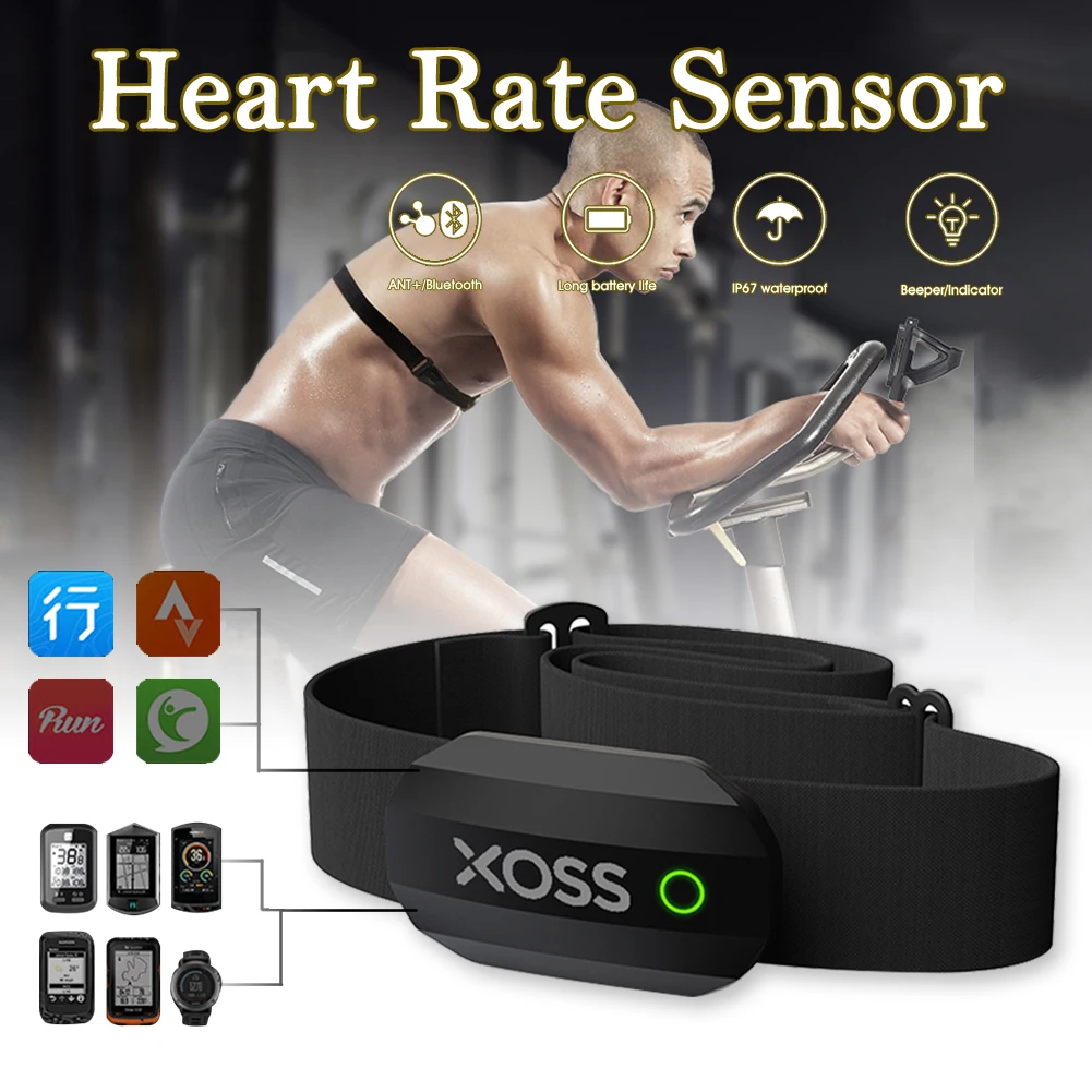

With adjustable heart rate monitor chest strap Bluetooth / ANT + heart rate monitor and sensor IP67 waterproof sports running