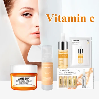 

LANBENA Skin Care Face Mask Vitamina C Whitening Cream Face Makeup Primer Face Serum Face Cream Facial Masks Vitamin C Serum