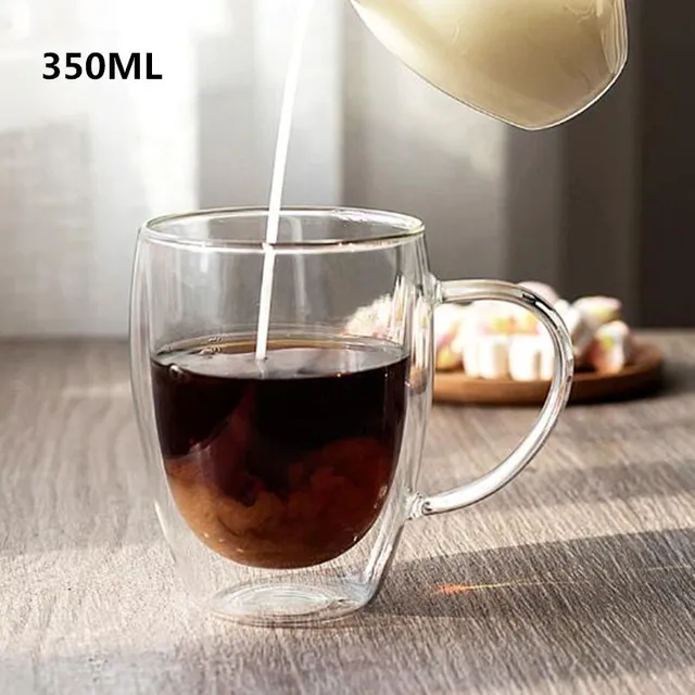 Buy Double Wall Glass Coffee Mugs 450 ML, 1CHASE