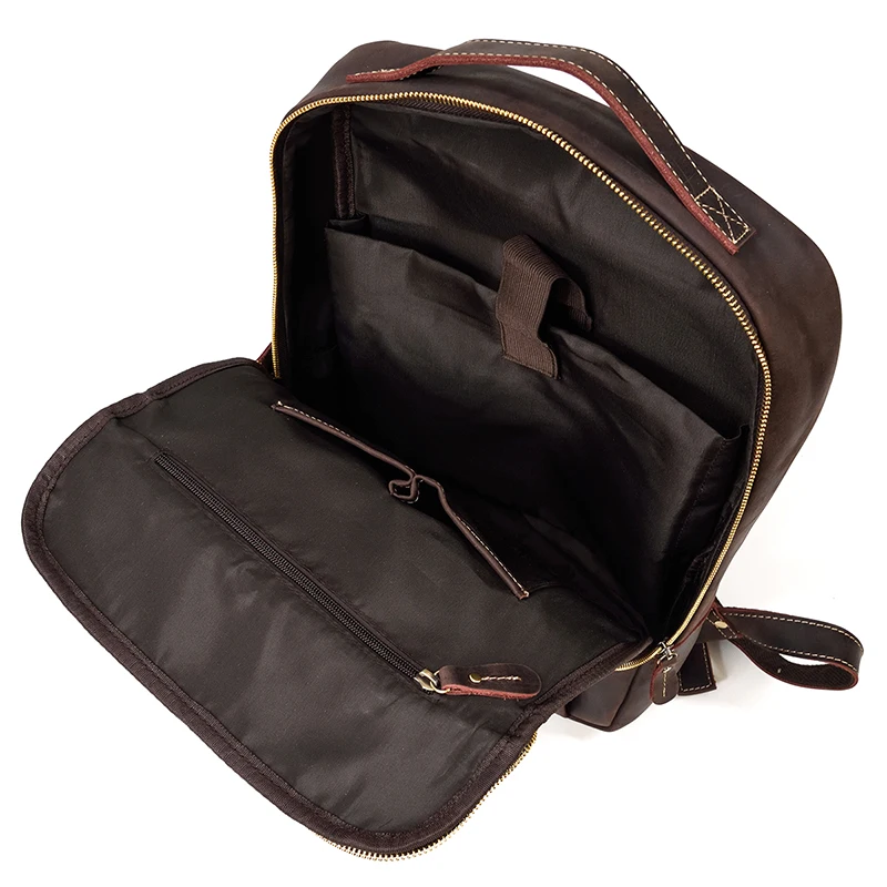 Men's Genuine Leather Travel Backpack, Accommodates
