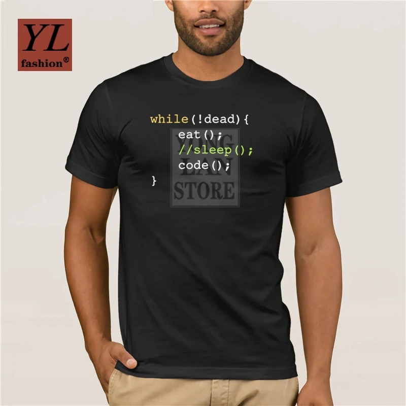 

Fashion T Shirt 100% Cotton Funny Computer Programmer Eat Sleep Code Personality T-shirt