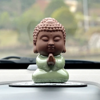 

Car Ornaments Handmade Lovely Buddhist Monks Buddha Figurine Charms Automobile Interior Desk Furniture Decoration Ornament Gifts