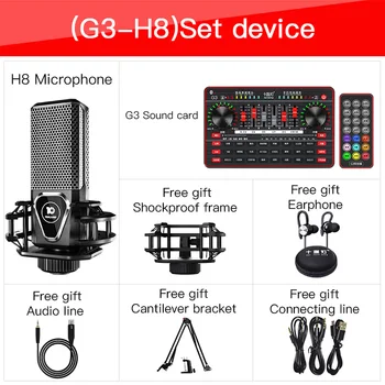 

Bluetooth Sound Card USB Headset Microphone Webcast Live Sound Card Interface External Sound Effects for Home Studio Live Stream