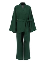 100% bawełna damska koszula nocna szata zestawy piżam Flare koszula nocna spodnie garnitury spadek rękawy zestaw kobieta 2 sztuk szlafrok dla kobiet 6