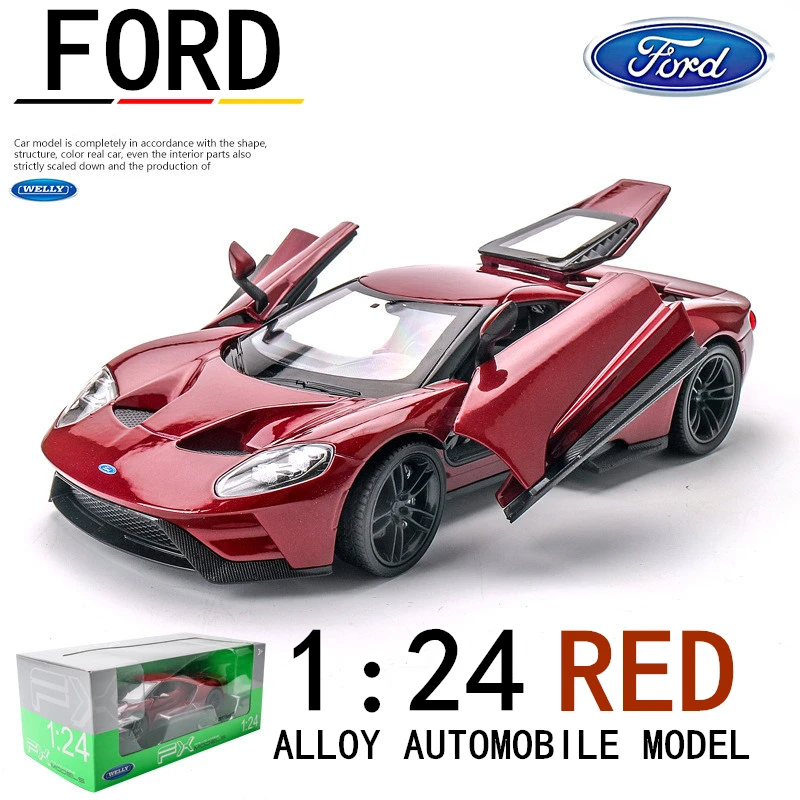 Welly 1:24 Ford GT автомобиль сплав модель автомобиля моделирование автомобиля украшение коллекция подарок игрушка Литье модель игрушка для мальчиков - Цвет: Ford GT