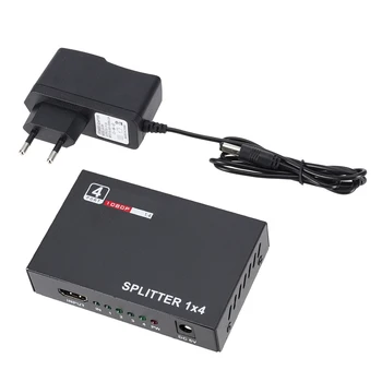 

Video Splitter HD 1 Input 4 Output Adapter Box Video Signal Splitter 1080P Resolution Supported US Plug
