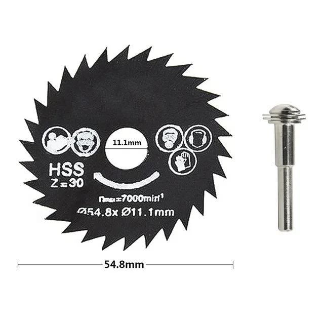 HSS 54,8 мм Мини деревообрабатывающий Циркулярный режущий диск роторный инструмент+ оправка набор для резки дерева, фанеры