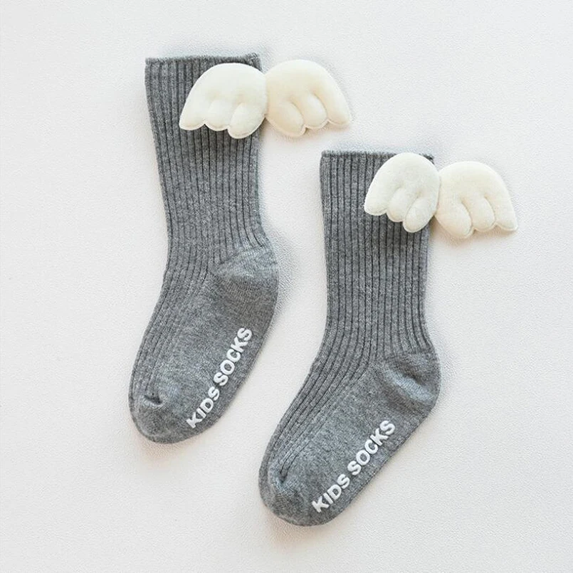 Мягкие дышащие носки для новорожденных осенне-зимние Хлопковые гольфы для мальчиков и девочек, носки-пинетки детские гетры - Цвет: grey