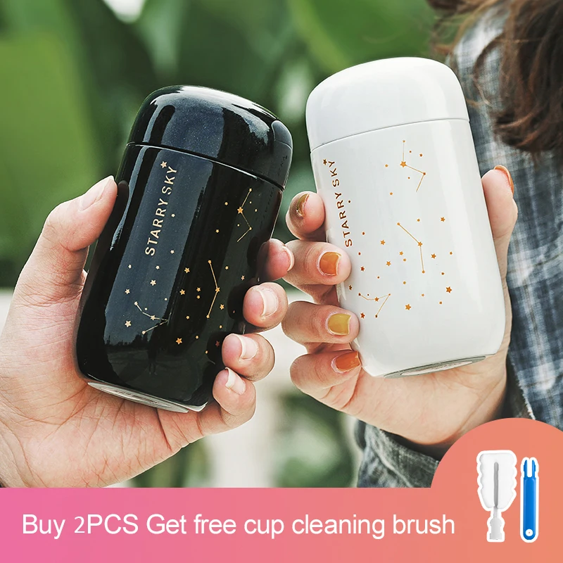 

Thermos Bottle Starry Sky Mini Small Capacity 304 Stainless Steel Vacuum Flask 230ML Thermal Mug Leakproof Coffee Mug