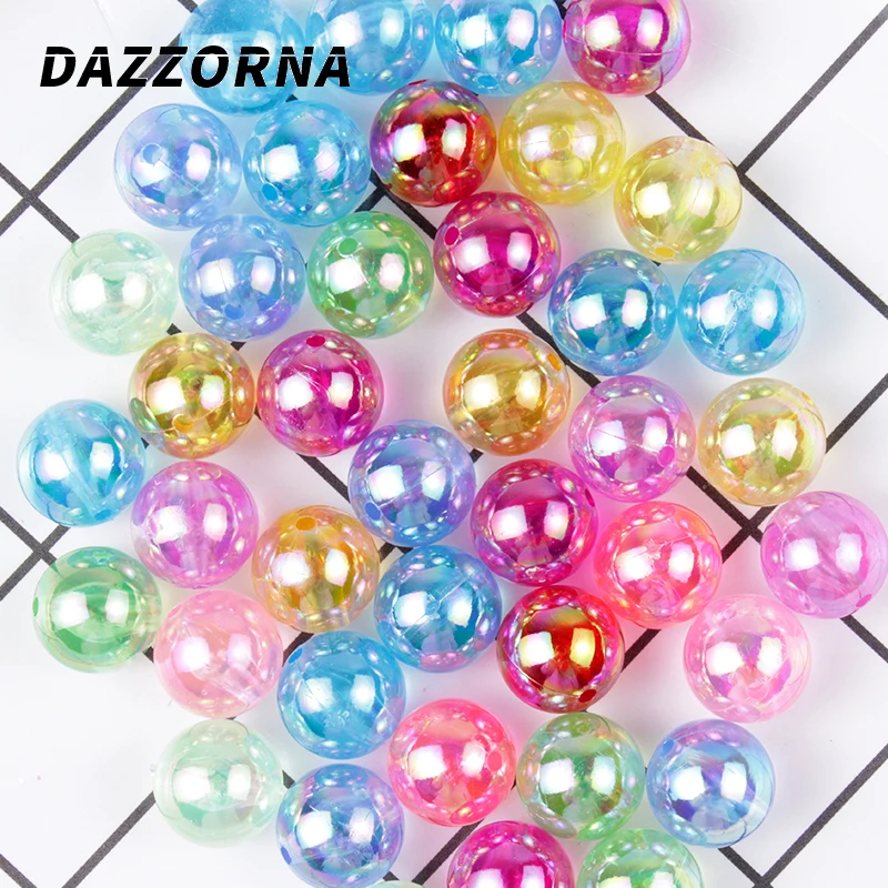 

6/8/10/12mm Colour AB Charms Round Acrylic Beads 50/100Pcs/Lot Loose Spacer Beads for DIY Handmade Necklace Bracelet Jewelry