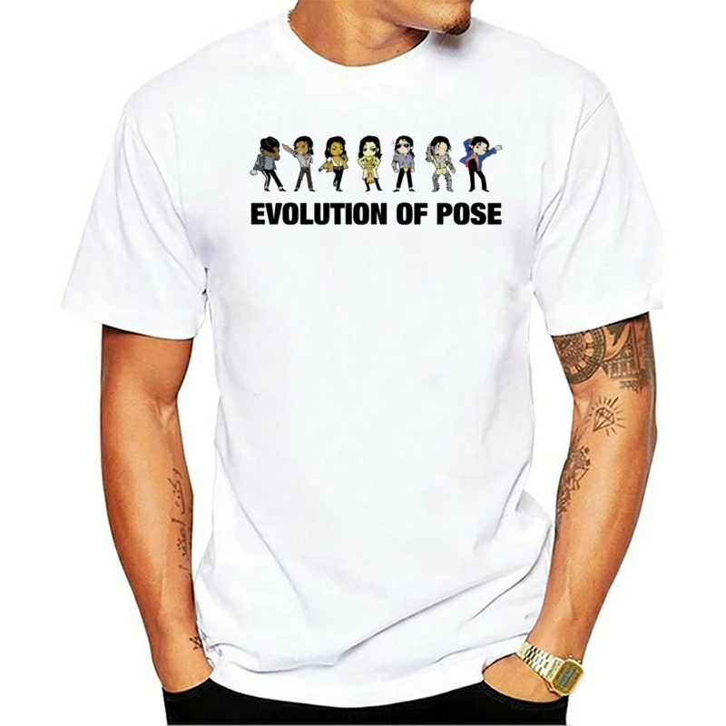 

100% Cotton Evolution Of Pose printing Tshirt Michael Jackson Fashion Funny T Shirt Casual Novelty T shirt Men Women Style Tee